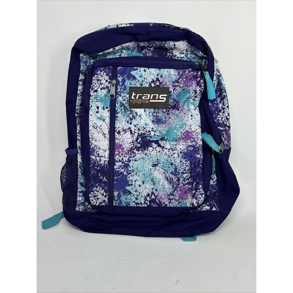 Trans By JanSport Tie Dizzle 17" Backpack Laptop Sleeve 4 Zippered Compartments - Picture 1 of 6